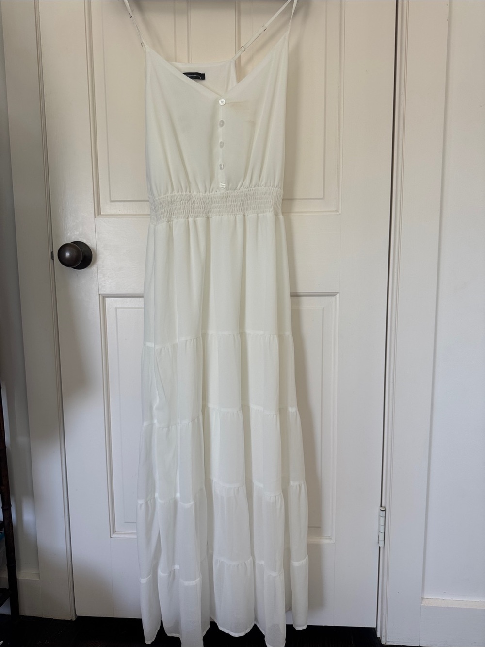 NWT White Tiered Maxi Sundress with Smocked Waist | M | PRETTYGARDEN